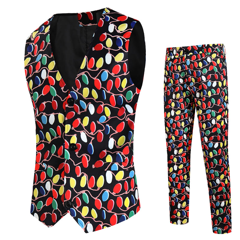 Men's Colorful Printed Vest Suit #2TZMK635 - Suits | Multicolour / M