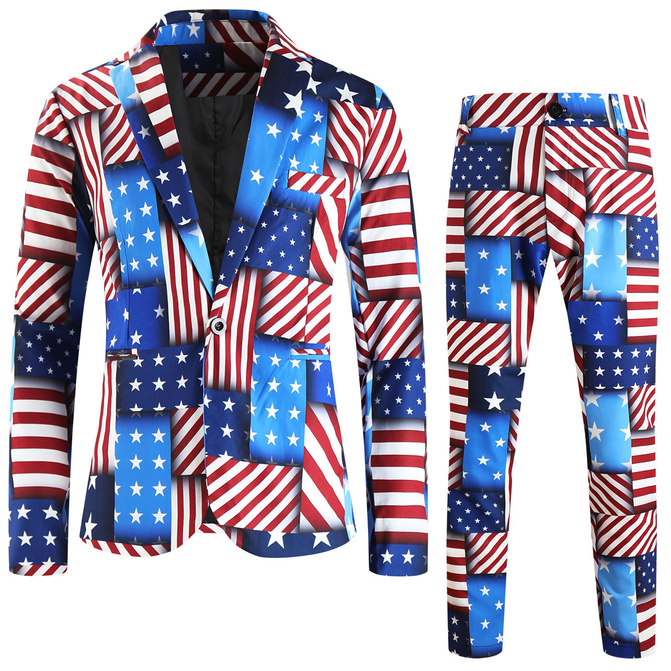 Men's Print Suit #2TZ2524 - | Multicolour / M