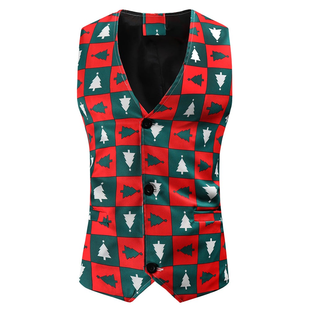 Men's Christmas Three-Piece Suit #3TZMK43 - Suits | Multicolour / M