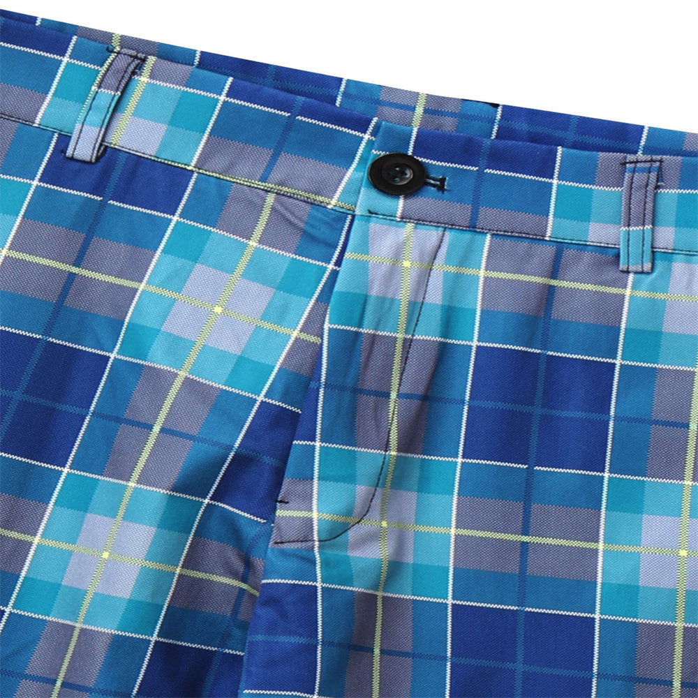 Men's Retro Plaid Pants #XK6029 - Pants | Blue / S
