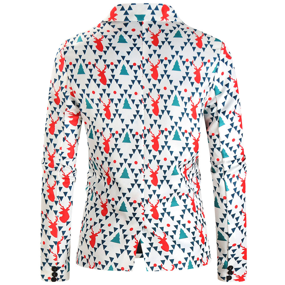 Men's Christmas Print Blazer #X627 - Blazers | Multicolour / M