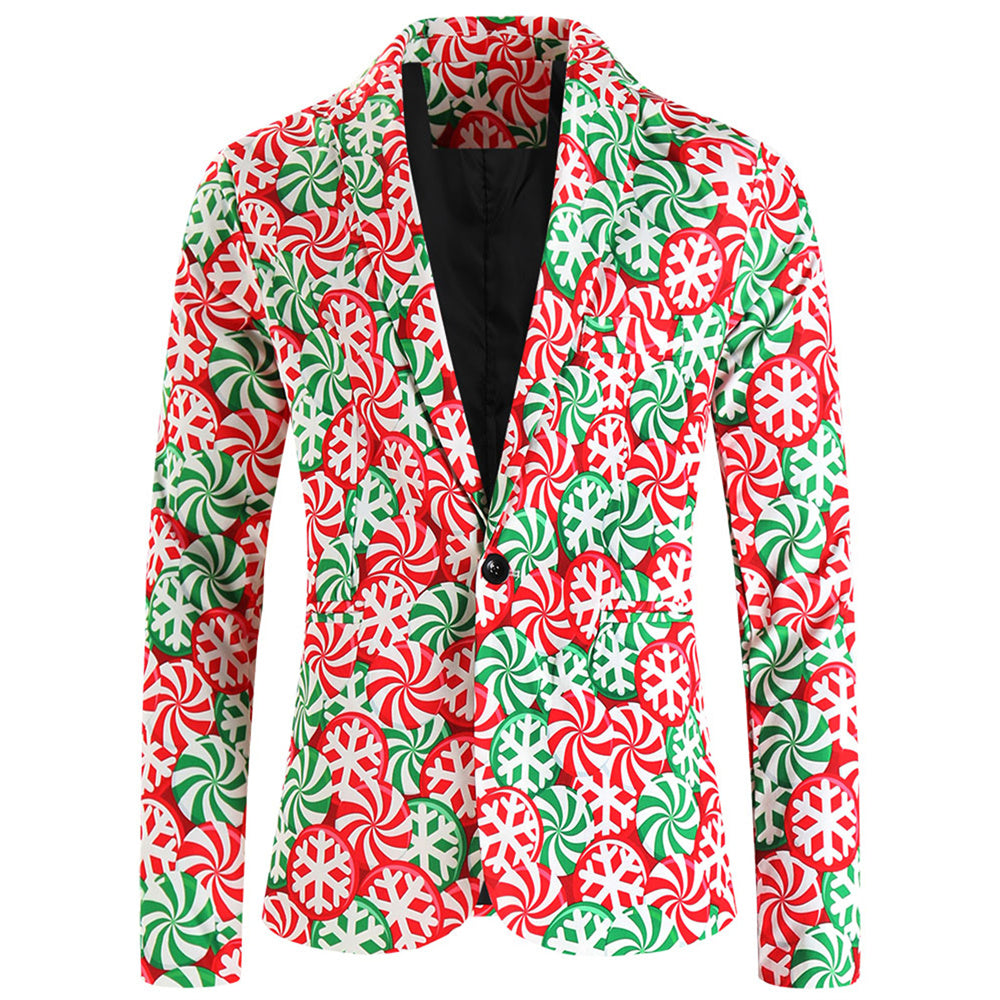 Men's Colorful Printed Blazer #X127 - Blazers | Multicolour / M