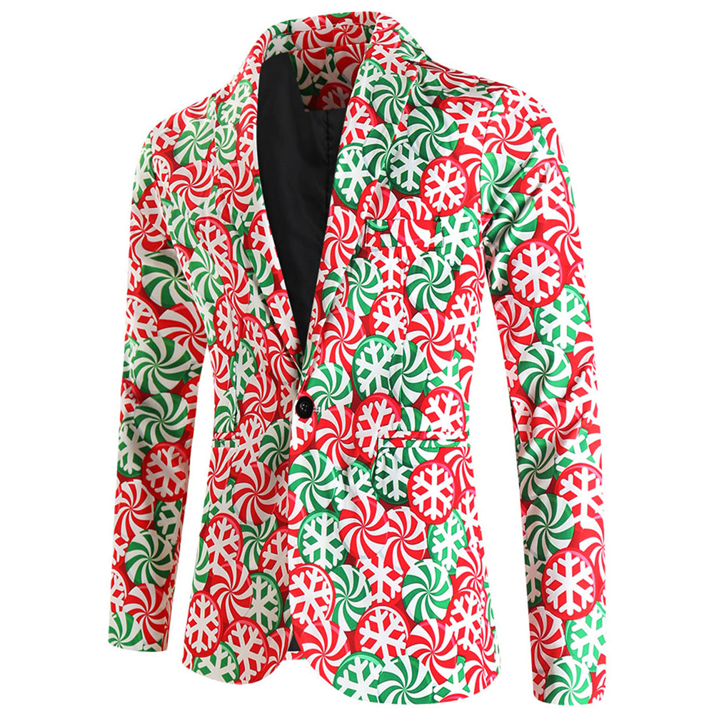 Men's Colorful Printed Blazer #X127 - Blazers | Multicolour / M