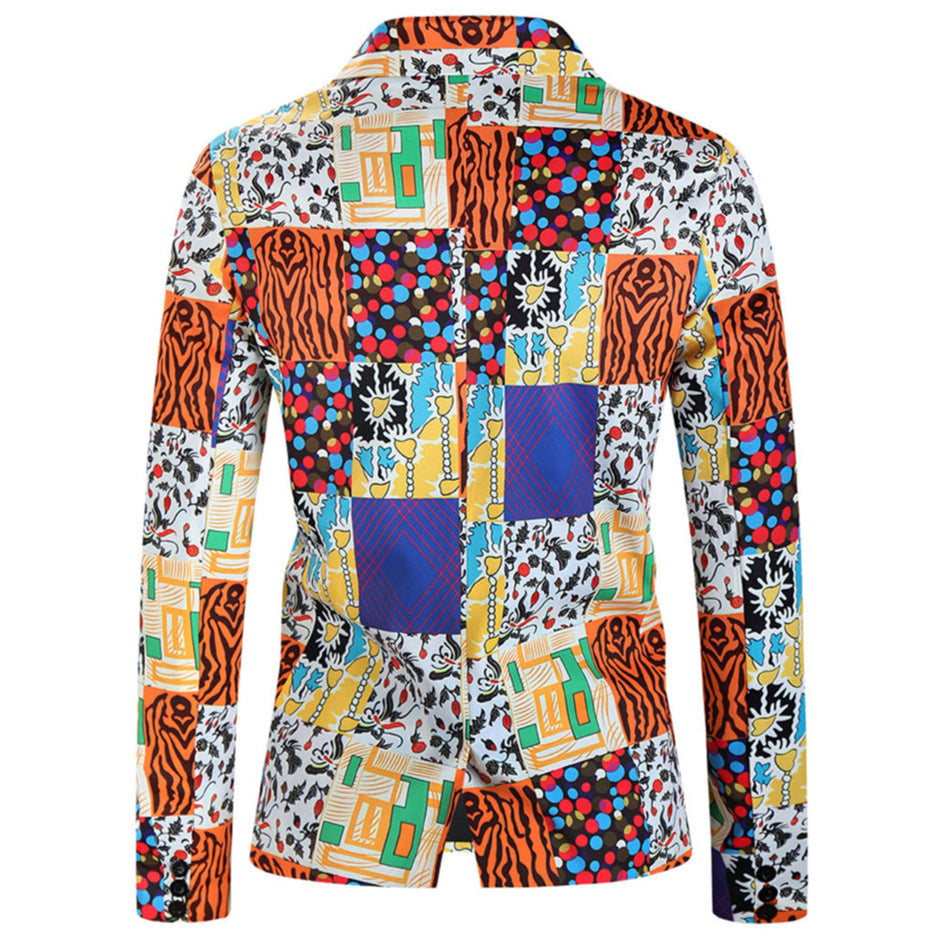 Men’s Vibrant Print Blazer #X328 - Blazers | Multicolour / M
