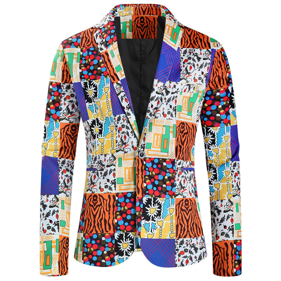 Men’s Vibrant Print Blazer #X328 - Blazers | Multicolour / M