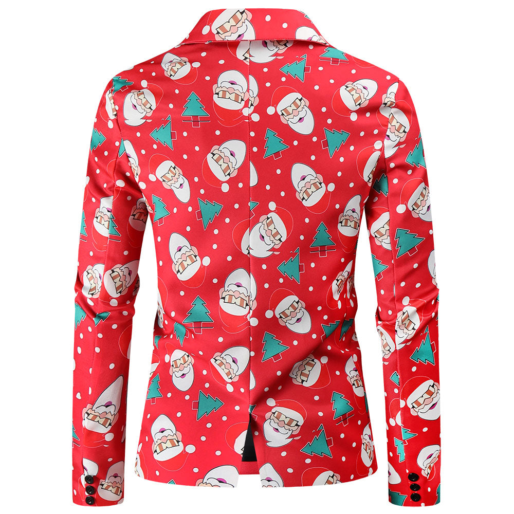 Men's Christmas Print Blazer #X54 - Blazers | Multicolour / M