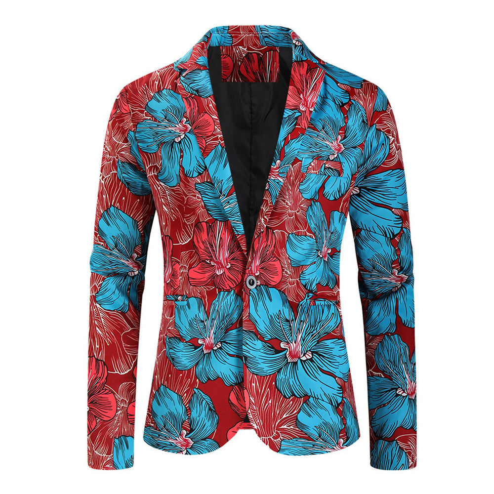 Men's Vintage Floral Blazer #X322 - Blazers | Multicolour / M
