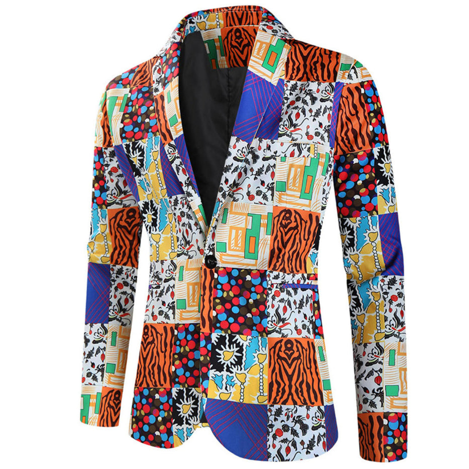 Men’s Vibrant Print Blazer #X328 - Blazers | Multicolour / M