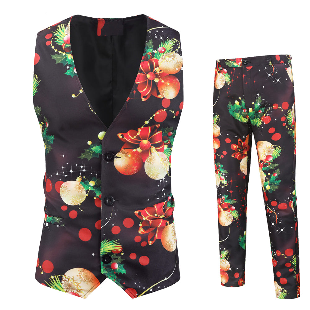 Men's Colorful Christmas Vest Suit #2TZMK28 - Vests | Multicolour / M