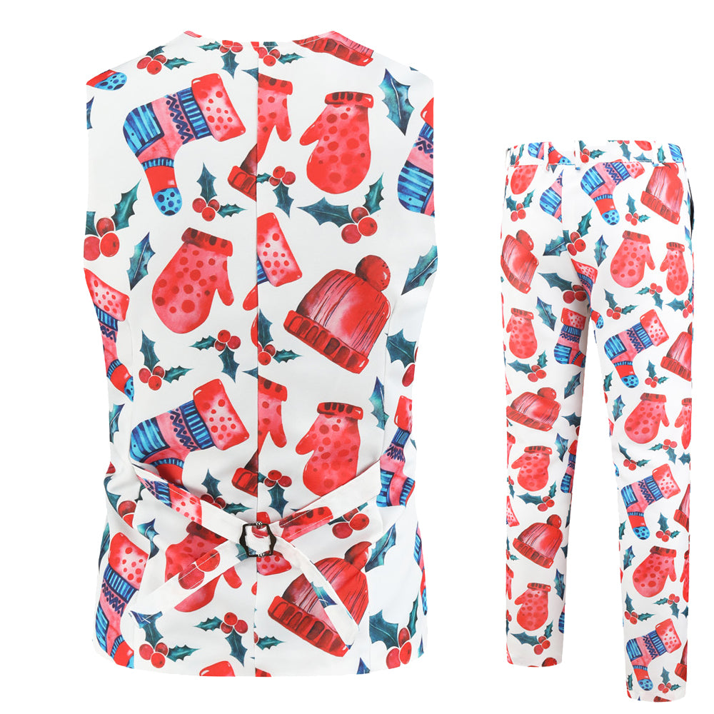 Men's Christmas Printed Vest Suit #2TZMK30 - Vests | Multicolour / M