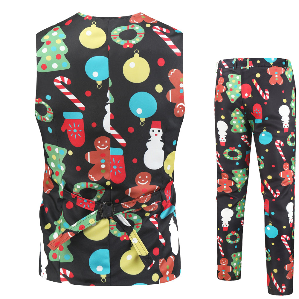 Men's Christmas Print Vest Suit #2TZMK32 - Vests | Multicolour / M