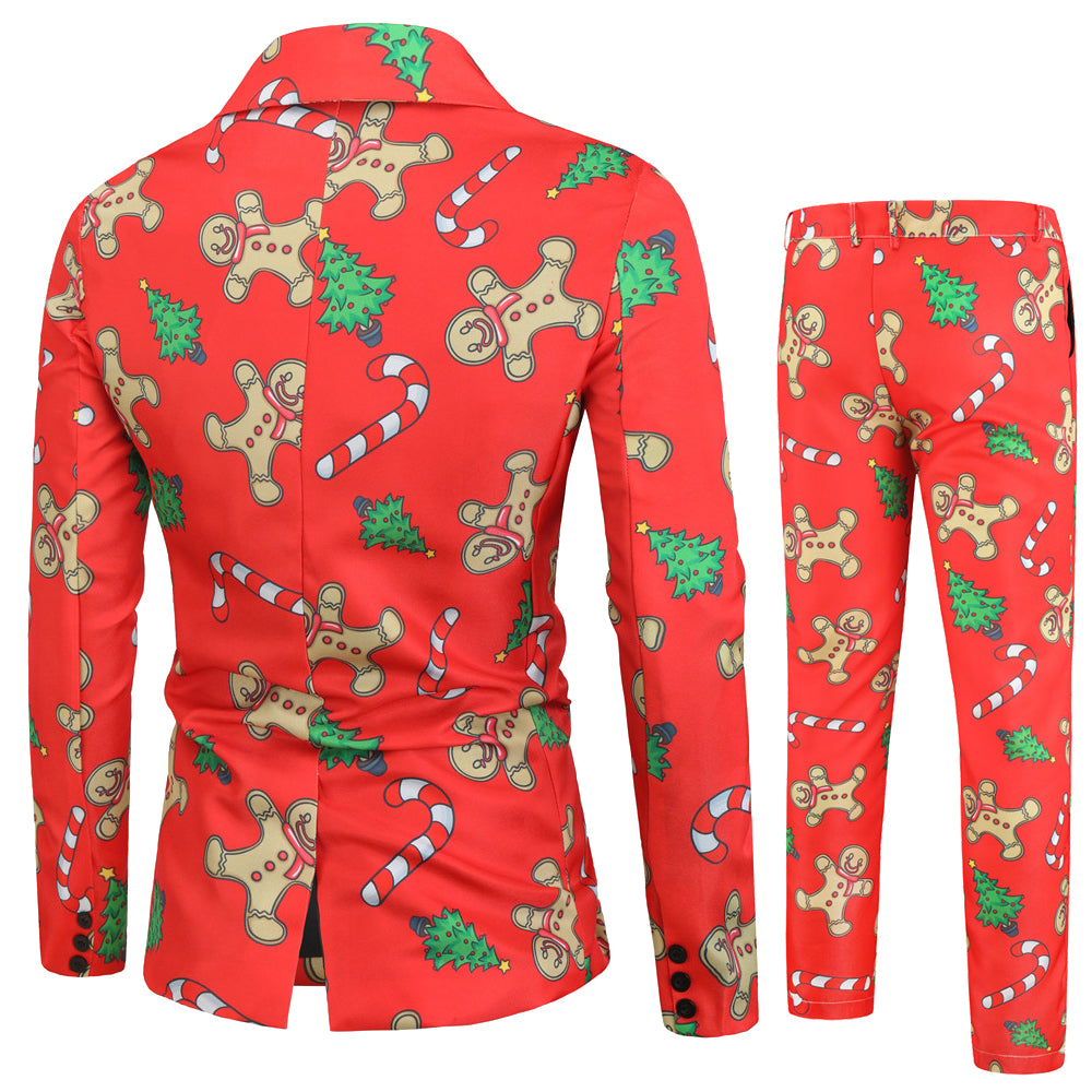Men's Santa Style Suit #2TZ26 - Suits | Red / M