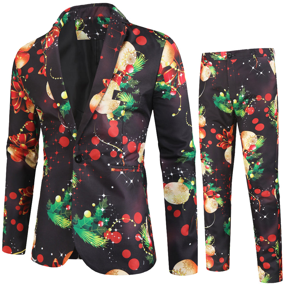 Men's Christmas Print Suit #2TZ28 - Suits | Multicolour / M