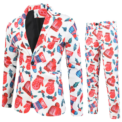 Men's Christmas Bright Print Suit #2TZ30 - Suits | Multicolour / M