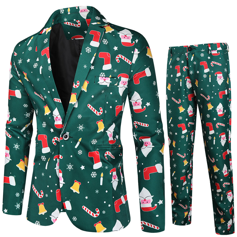 Men's Christmas Print Suit #2TZ38 - Suits | Multicolour / M