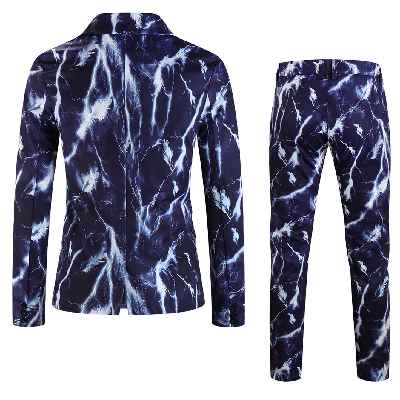 Men's Lightning Print Blazer - Stylish & Comfortable - | Multicolour / M