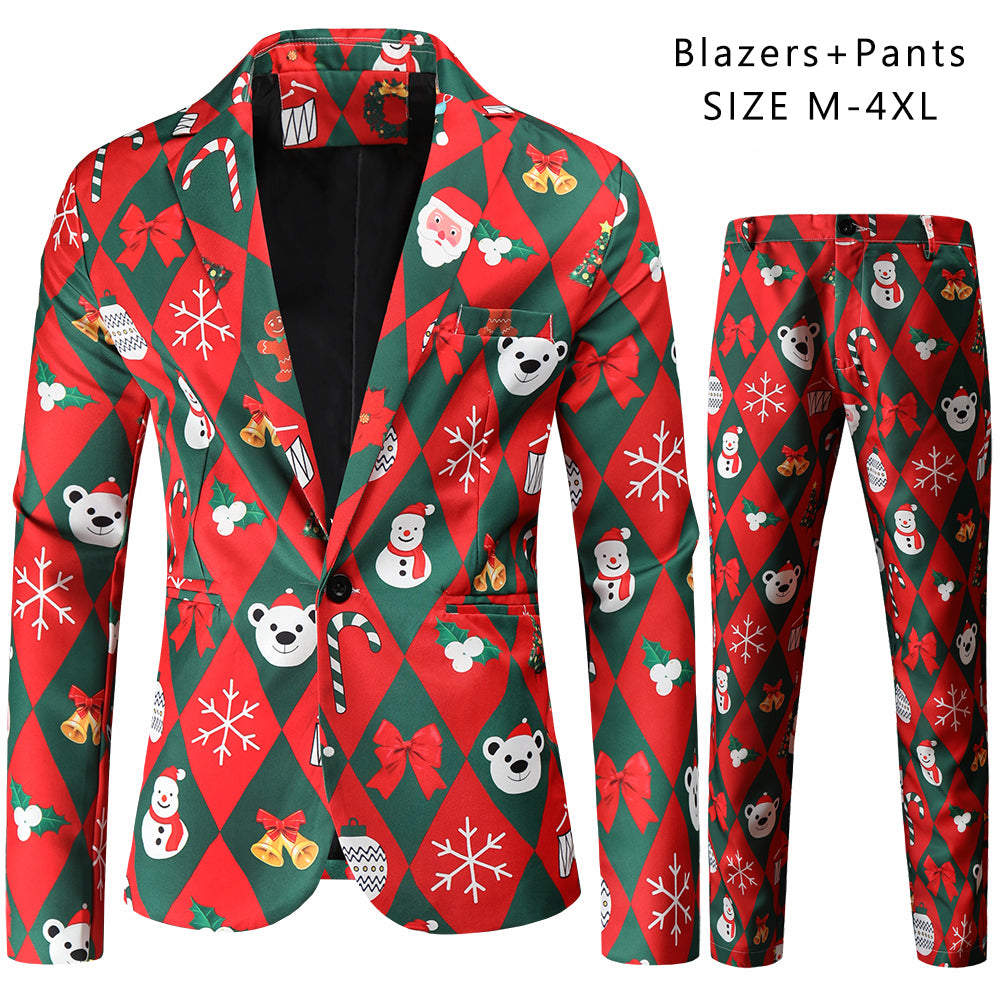 Men's Christmas Printed Suit #2TZ47 - Suits | Multicolour / M