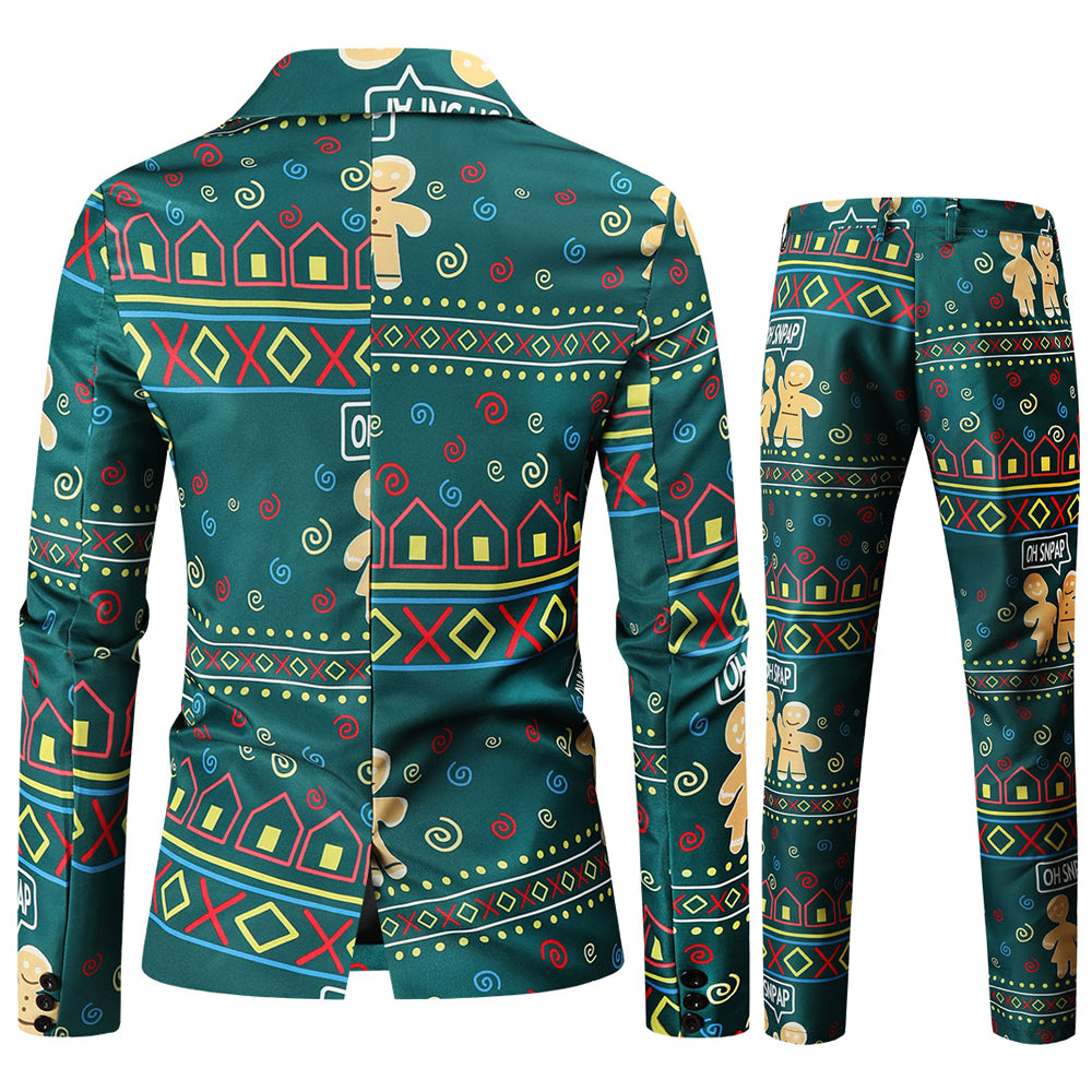 Men's Vintage Print Suit #2TZ52 - Suits | Multicolour / M