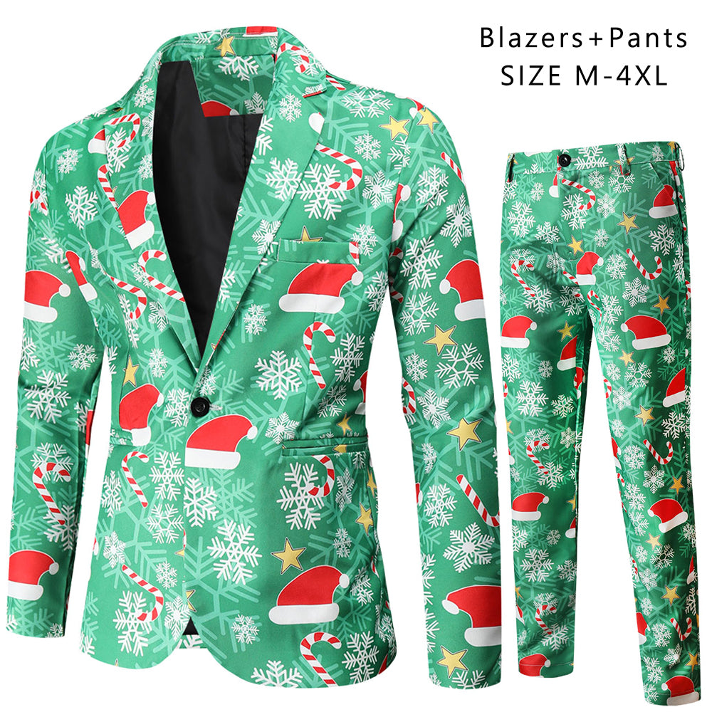 Men's Christmas Printed Suit #2TZ53 - Suits | Multicolour / M