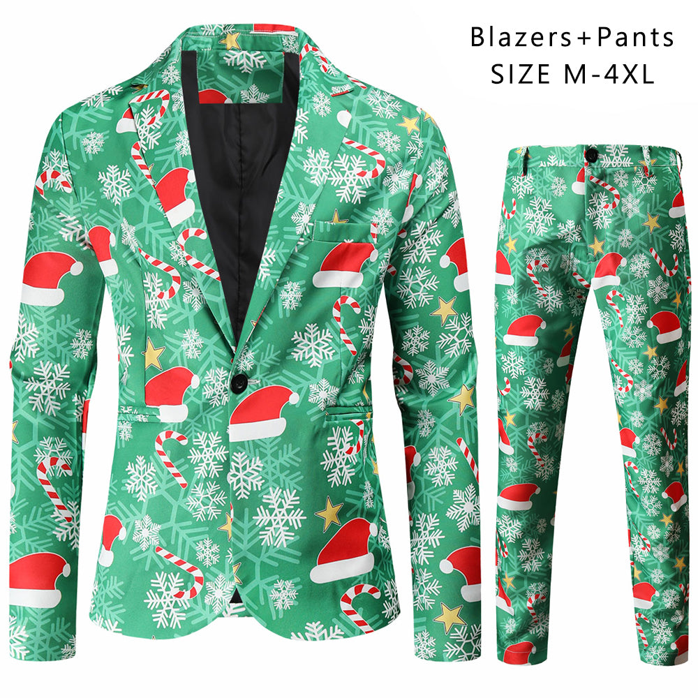 Men's Christmas Printed Suit #2TZ53 - Suits | Multicolour / M