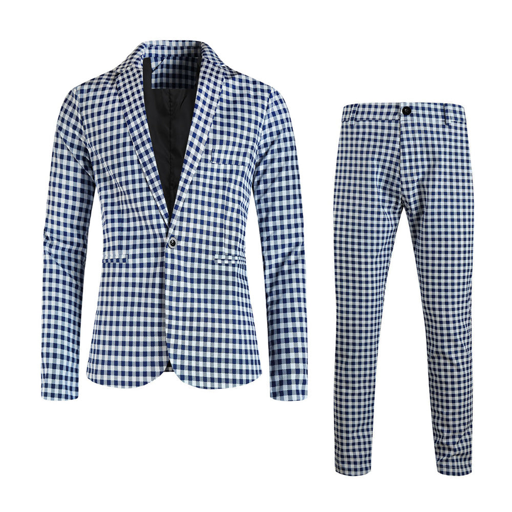 Men’s Plaid Suit #2TZ6032 - Suits | Sky Blue / M
