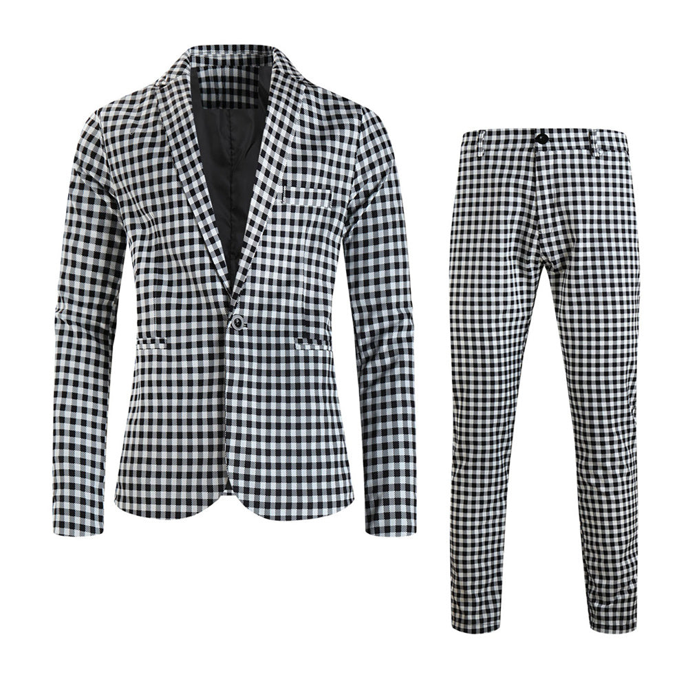 Men’s Plaid Suit #2TZ6032 - Suits | Black / M