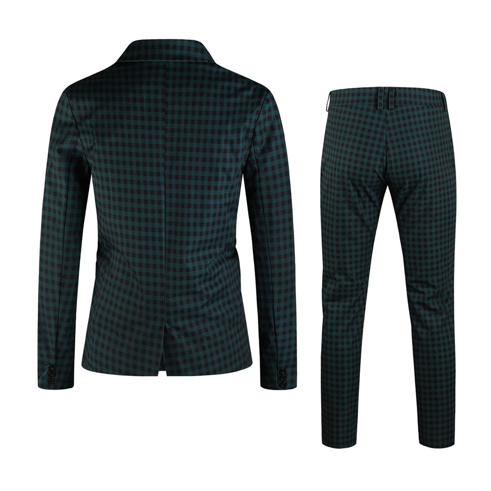 Men’s Plaid Suit #2TZ6032 - Suits | Royal Blue / M