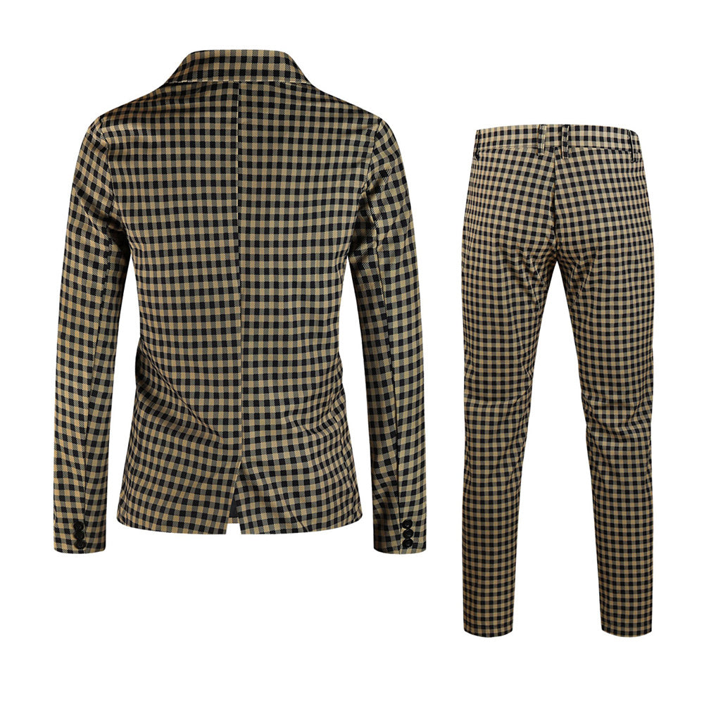 Men’s Plaid Suit #2TZ6032 - Suits | Royal Blue / M