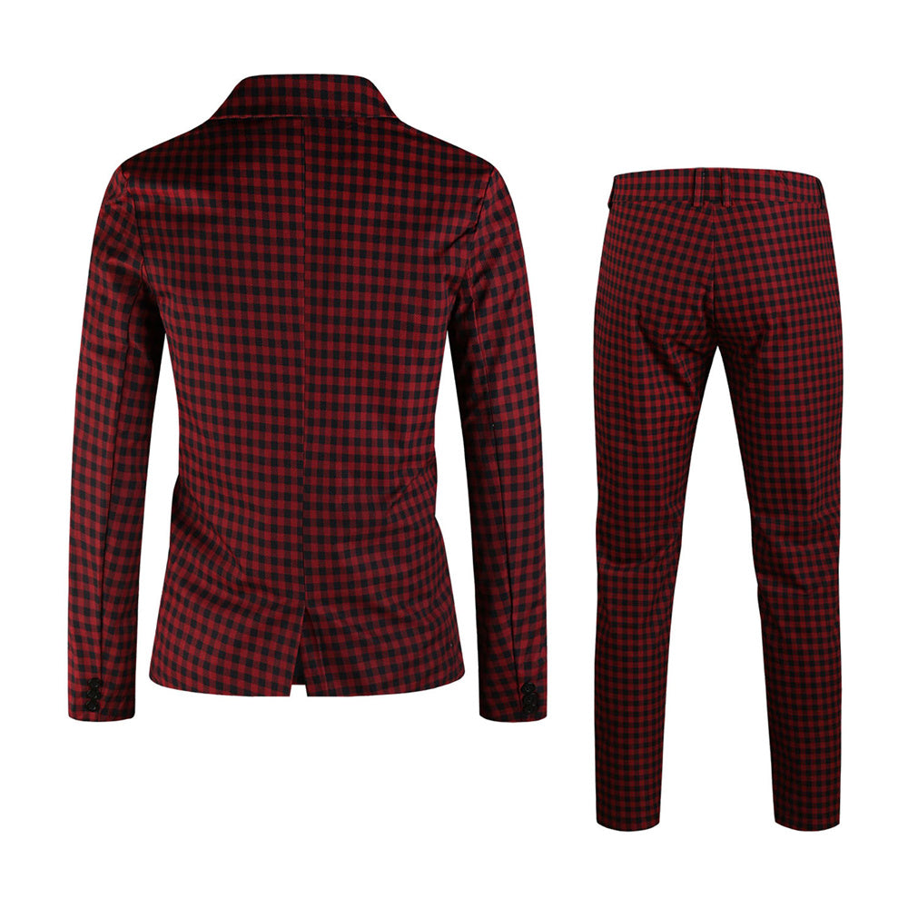 Men’s Plaid Suit #2TZ6032 - Suits | Royal Blue / M