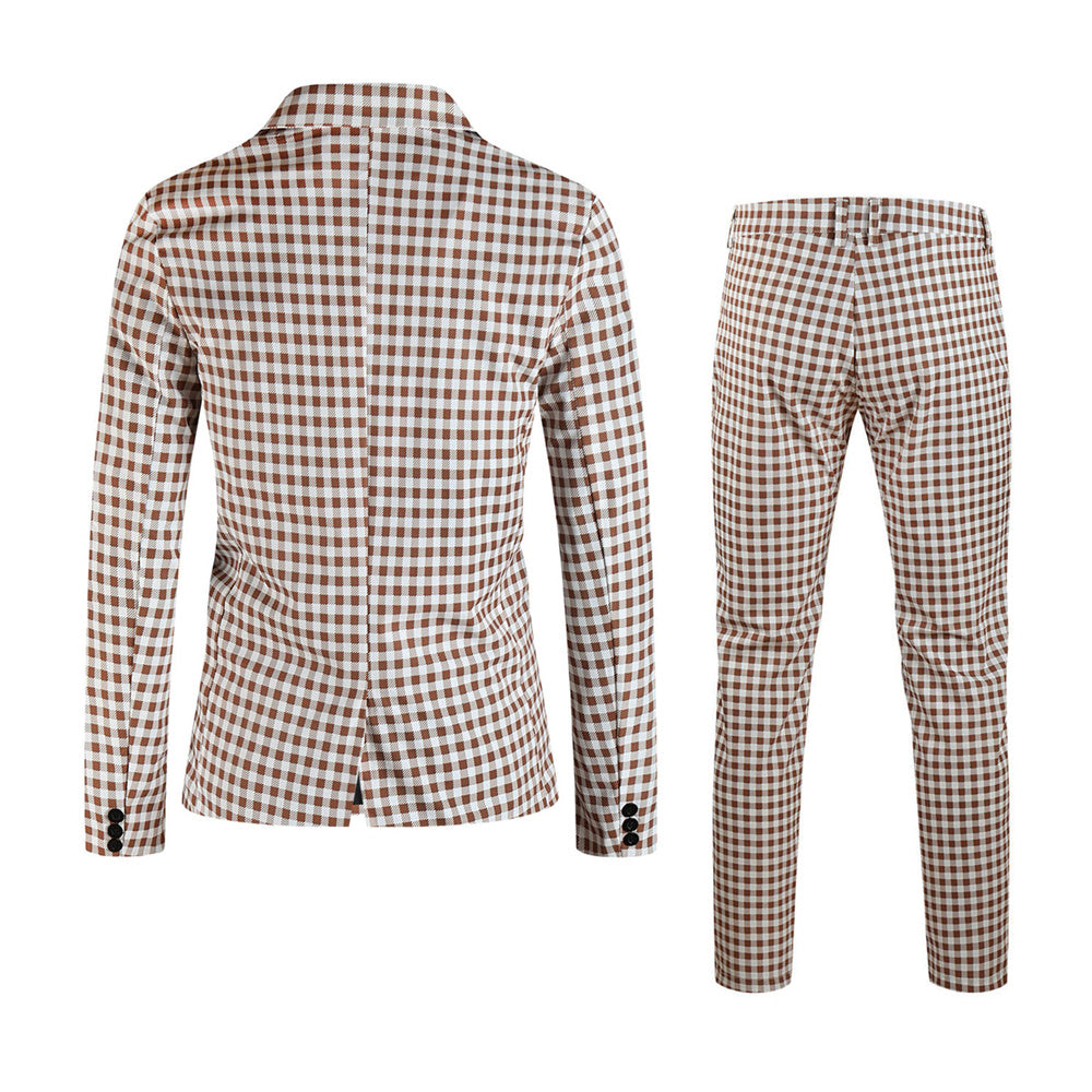 Men’s Plaid Suit #2TZ6032 - Suits | Royal Blue / M