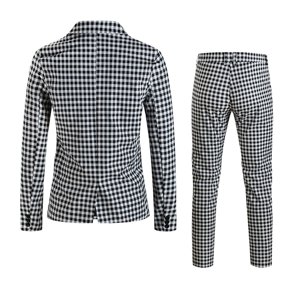 Men’s Plaid Suit #2TZ6032 - Suits | Royal Blue / M