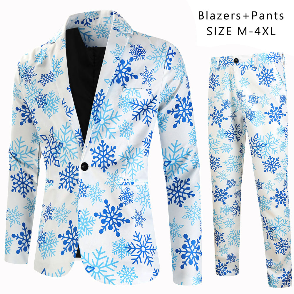 Men's Fresh Snowflake Suit #2TZ626 - Suits | Blue / M