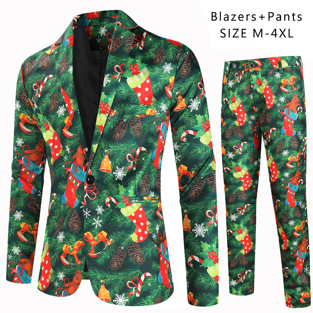 Men's Christmas Printed Suit #2TZ629 - Suits | Multicolour / M