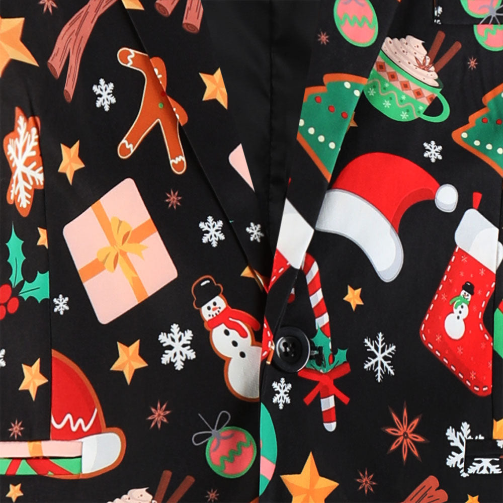 Men's Christmas Print Blazer #X655 - Blazers | Multicolour / M