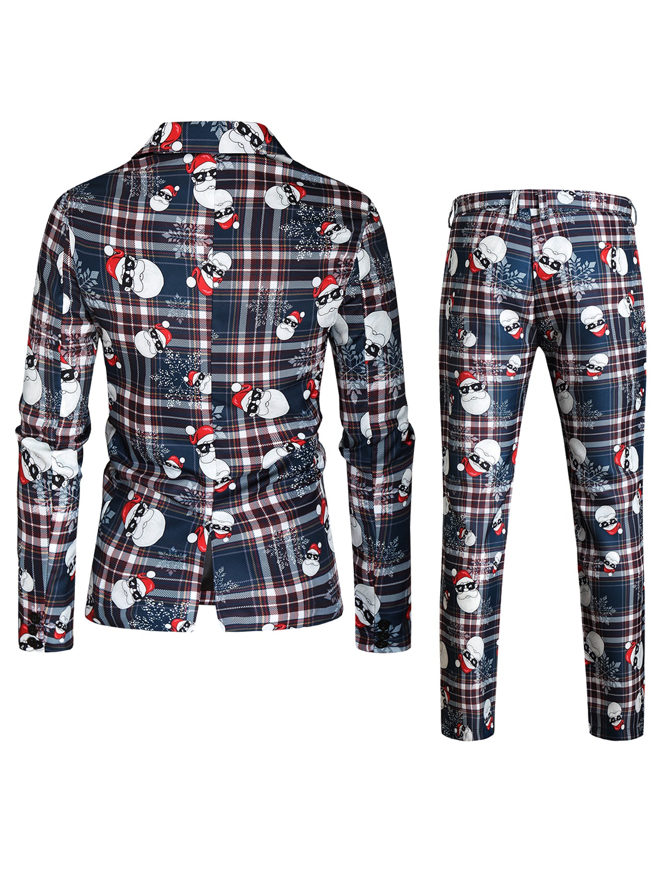 Weihnachtsanzug für Herren – Festlicher Blazer & Hose im Karodesign