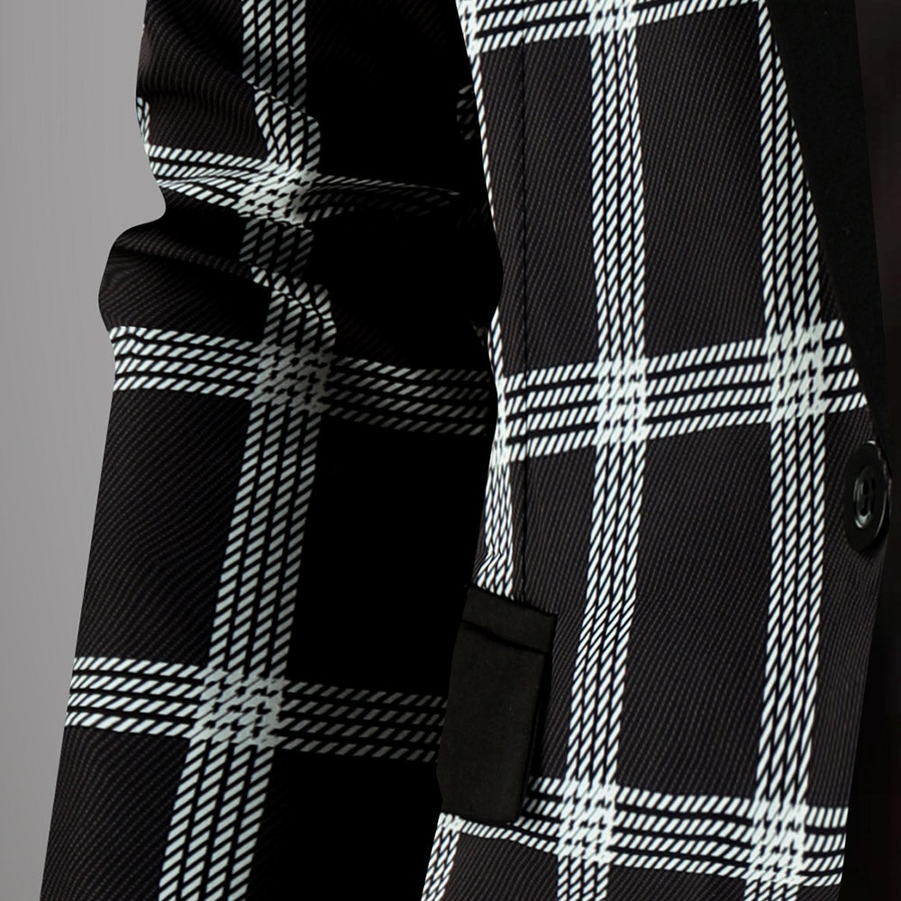 Men's Plaid Blazer - Slim Fit Stylish Checkered Suit Jacket for Parties & Weddings - Blazers | Blue Plaid / M