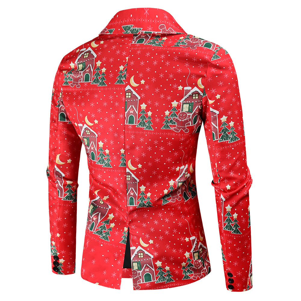 Men's Christmas Three Piece Suit #3TZMK48 - Suits | Burgundy / M