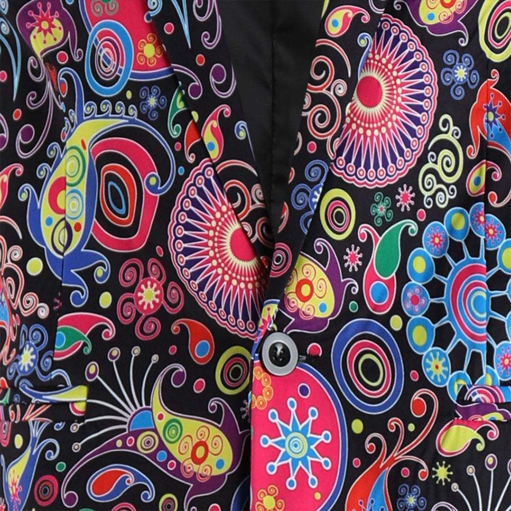 Men's Bold Print Blazer #X1213 - Blazers | Multicolour / M