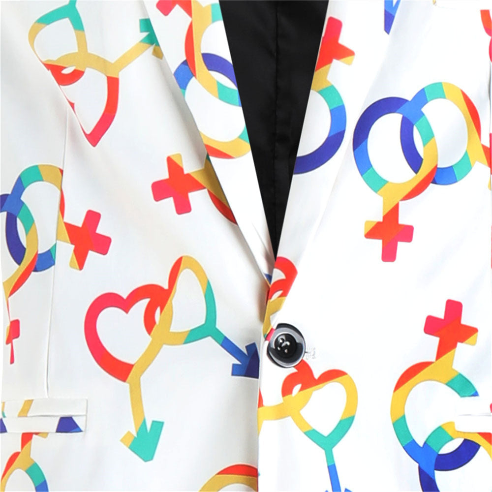 Men's Colorful Printed Blazer #X1903 - Blazers | Multicolour / M