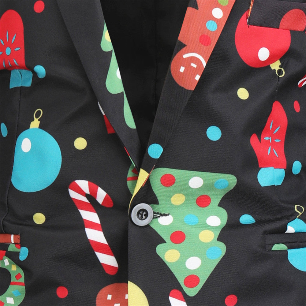 Men's Christmas Print Blazer #X32 - Blazers | Multicolour / M
