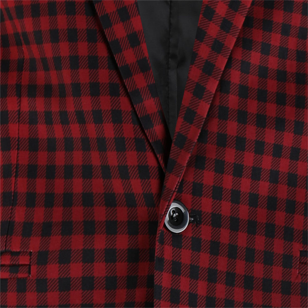 Men’s Plaid Suit #2TZ6032 - Suits | Royal Blue / M