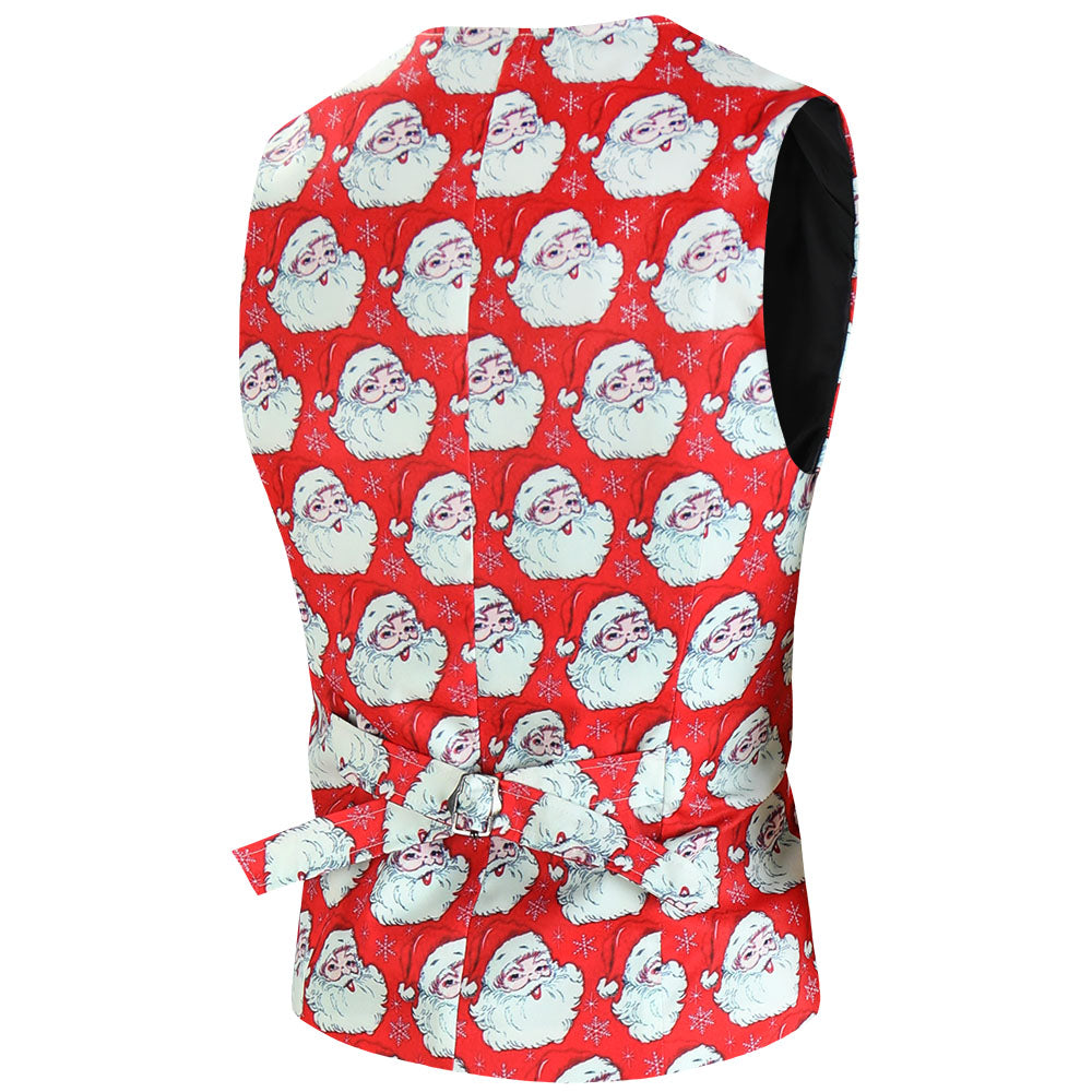 Men's Christmas Printed Vest Suit #2TZMK643 - Suits | Red / M