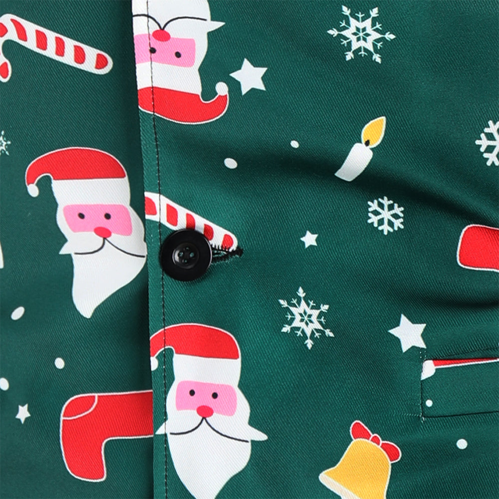 Men's Christmas Print Vest Suit #2TZMK38 - Suits | Multicolour / M