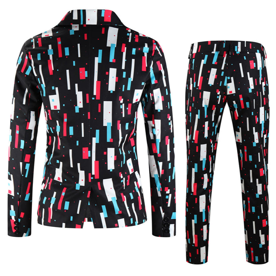 Men's Geometric Block Suit #2TZ-XX1138 - Suits | Multicolour / M