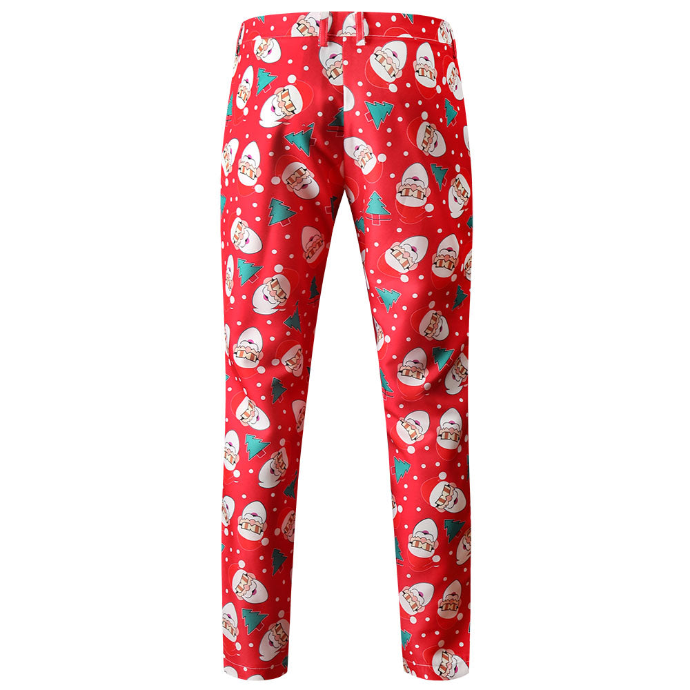 Men's Christmas Printed Suit #2TZ54 - Suits | Burgundy / M