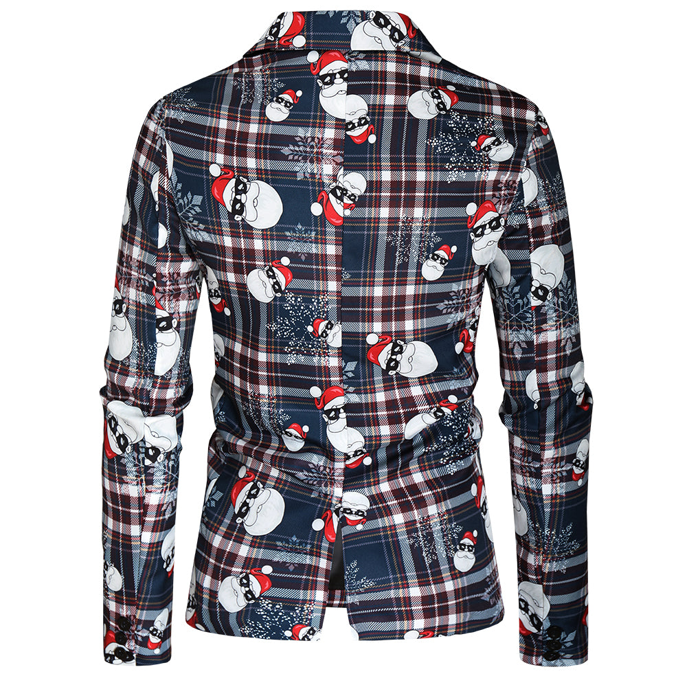 Men's Christmas Plaid Print Blazer #X34 - Blazers | Multicolour / M