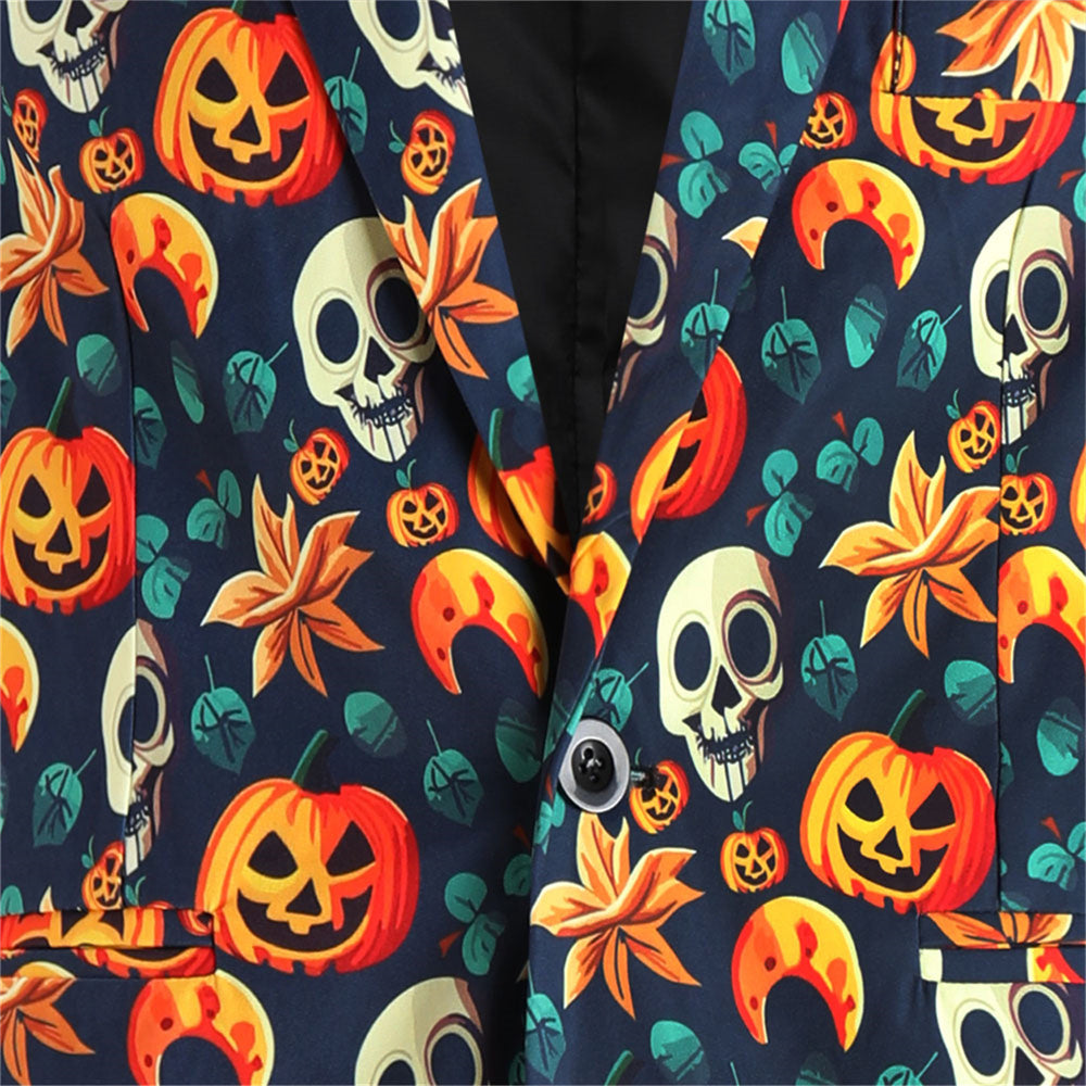 Men's Halloween Pumpkin Blazer #X125 - Blazers | Multicolour / M