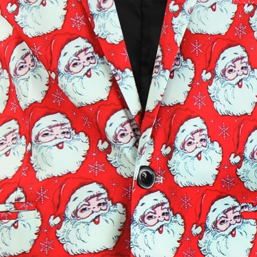 Men's Christmas Printed Blazer #X643 - Blazers | Red / M