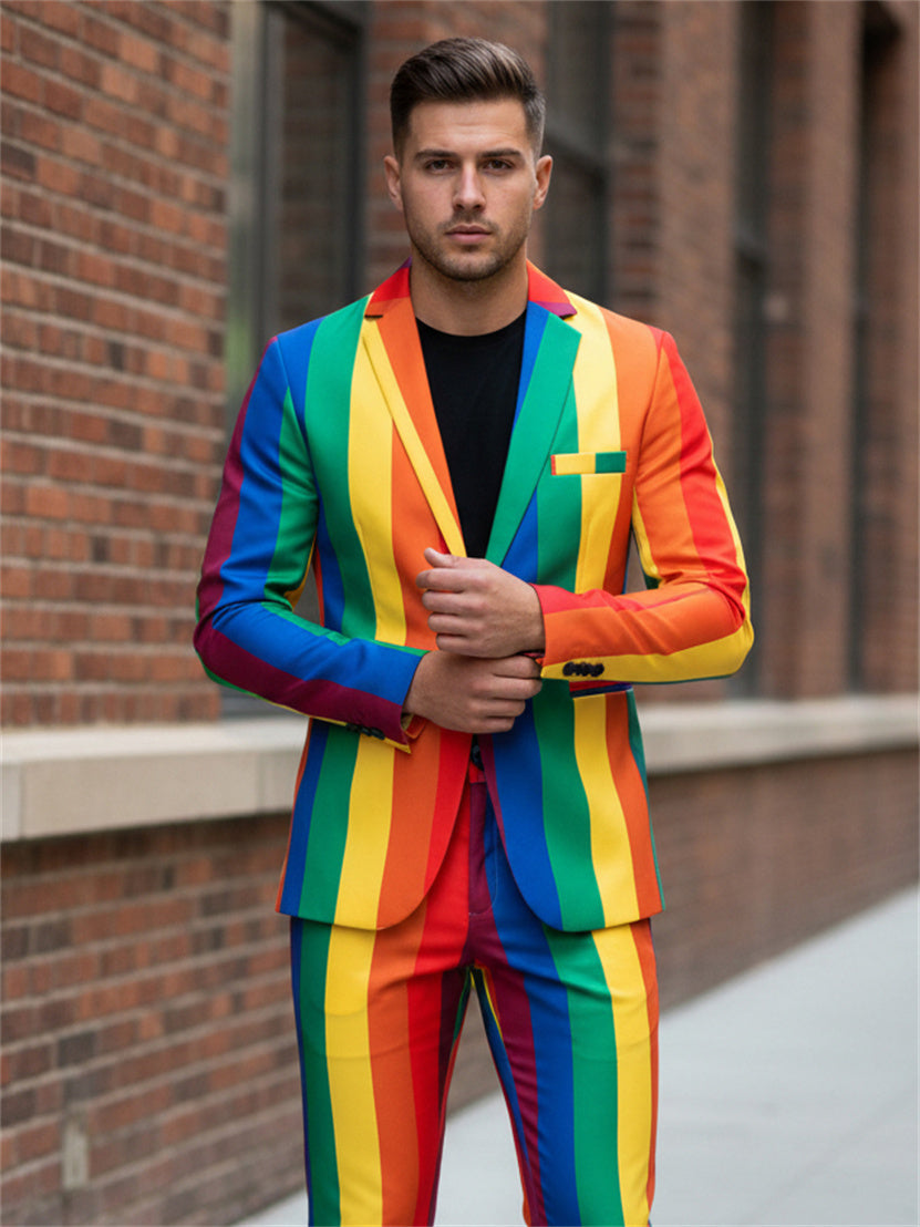 Rainbow Stripe Suit Set