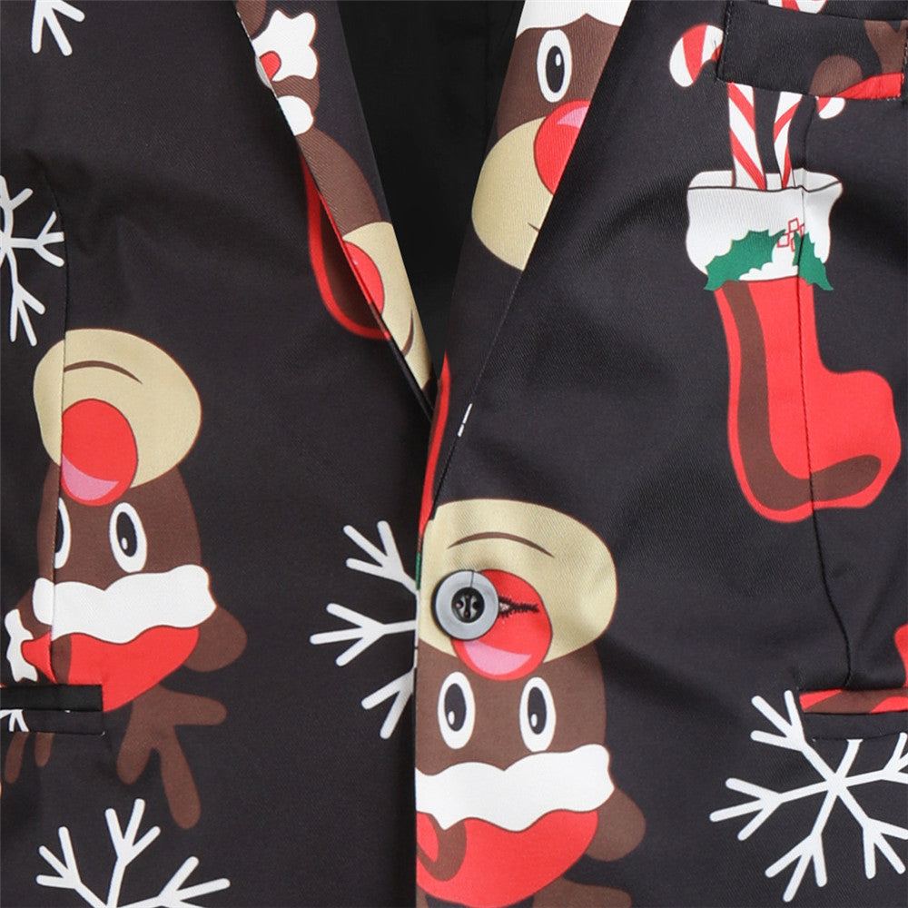 Men's Christmas Print Blazer #X25 - Blazers | Multicolour / M